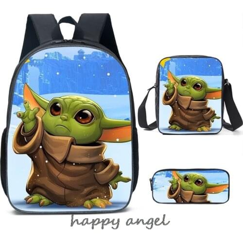 Mandalorian Baby Yoda 3PCs/Set Childrens School Backpack Kids School Bags Cartoon Animal Design Teenagers Book-Bags Set