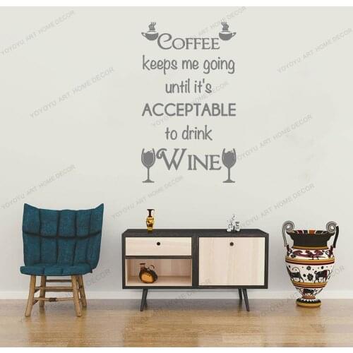 Coffee Tea Wall Decals Home Kitchen Art Design Wall Sticker Coffee Bar Quotes Vinyl Wall Decal Kitchen Wallpaper DW9995