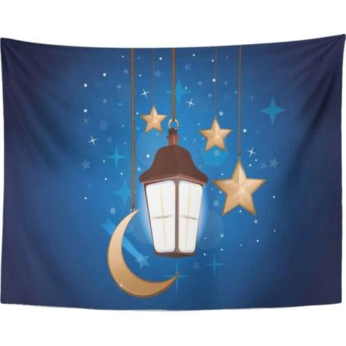 Wall Hanging Baby Night Moon Stars and Lantern Sweet Dreams Good Girl 60"x 80" Tapestry Home Decor Art Tapestries for Bedroom