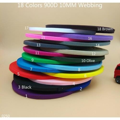 New 18 Colors 10mm Width 50 Yards High Quality PP Webbing Ribbon Tape Straps For DIY Decor Bags Belt Handmade Sewing Accessories