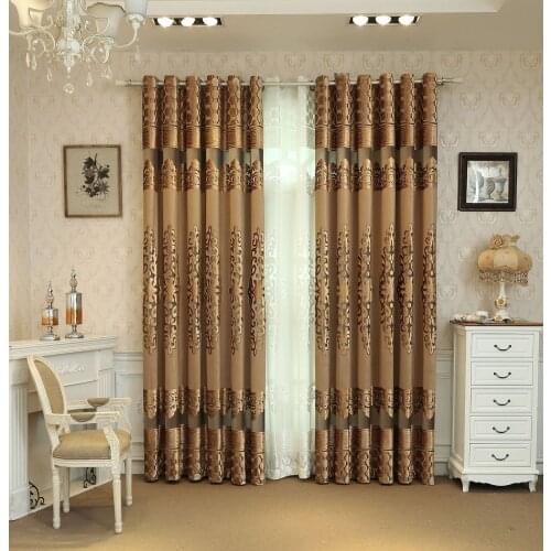 The New Curtains Coffee Color Luxury Magnificent Style Velvet Customized Products Curtains for Living Dining Room Bedroom