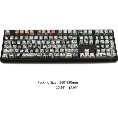 PBT 108 key Ahegao Keycap Dye Sublimation OEM Profile Anime Keyboard Keycap P9YA