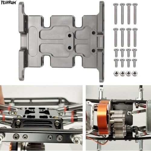 YEAHRUN Alloy Xtra Speed Center Skid Transmission Plate GearBox Base With Pull Rods For 1/10 Axial SCX10 RC Crawler Car Parts