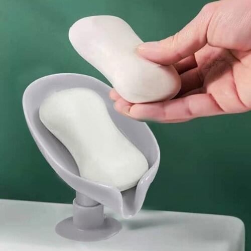 Portable Soap Dish Leaf Shape Soap Holder Leaf Shaped Soap Box Soap Dish For Bathroom Suction Cup Bathroom Storage For Soap