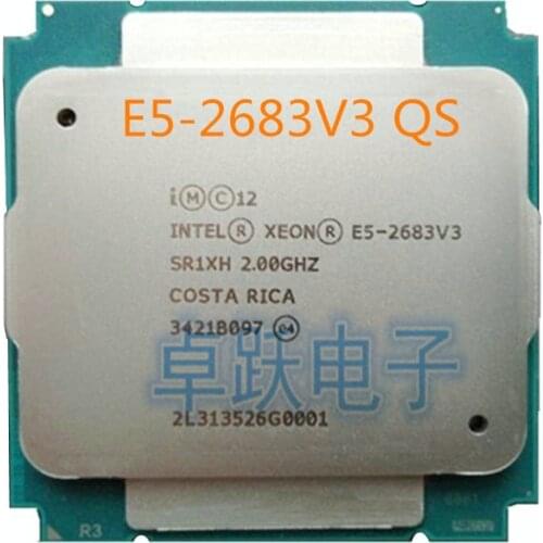 E5 2683 V3 Original Intel Xeon E5-2683 V3 QS 2.0GHz 14-core 35MB FCLGA2011-3 22nm 120W E5 V3 Processor E5-2683V3 free shipping