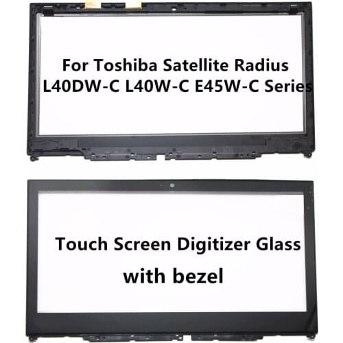 Touch Screen Digitizer Glass with Bezel for Toshiba Satellite Radius 14 L40DW-C L40W-C E45W-C E45W-C4200 E45W-C4200D E45W-C4200X