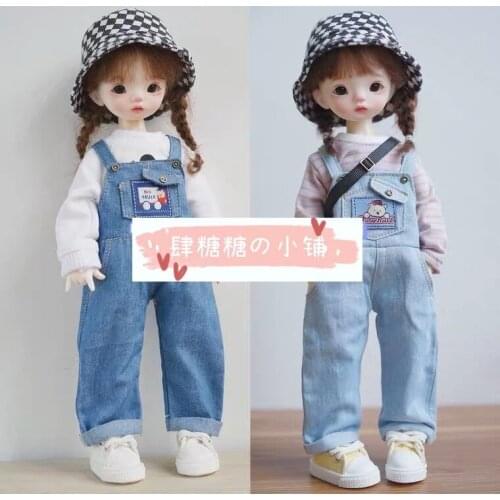 BJD Doll Bracket 1/6 Big 6 Cent YOSD Doll Men and Women Clothing Accessories Fashionable and cute all-match denim Bracket Pants
