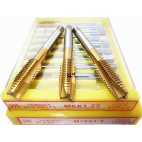 YAMAWA plating titanium machine tap HSS-E M2 M3 M4, M5 M6 M8 M10 M12 M14