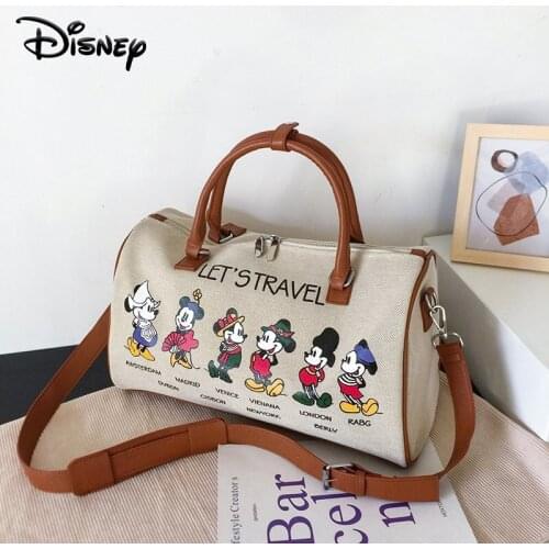 Disney Mickey Mouse Mommy Travel Bag Women Shoulder Messenger Bag Lady Minnie Handbag High Capacity Shopping Bag Travel Tote Bag
