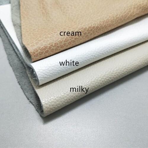 White Top Layer Cowhide Leather Sofa Seat Chair Bedside Soft Genuine Leather Milky Beige Cowhide
