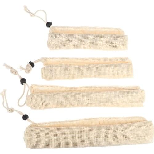1pc Cotton Mesh Vegetable Produce Bag Vegetable Storage Plant Fibre Pastoral Plant Fiber