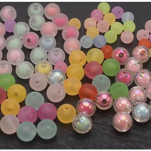 100Pcs 6 8mm Matte Acrylic Round Seed Loose Beads for DIY Jewelry Making Bracelets Necklaces Spacer Beads Accessories Wholesale