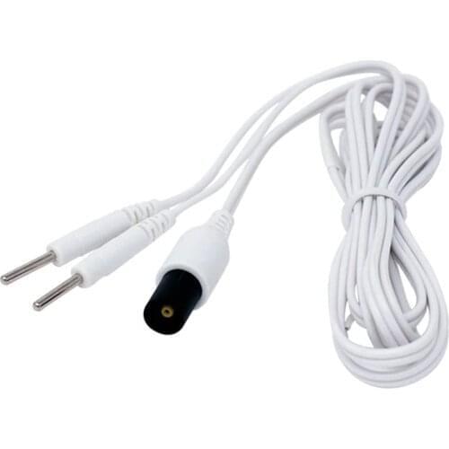 2 Pieces Replacement Electrode Lead Wires With 2.0mm Pin For Omron TENS Unit