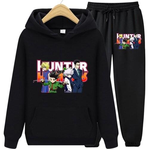 2021 Autumn Winter Hoodies Sweatshirt And Casual Sports Pants Oversized Women Funny Hunter X Hunter Anime Print Jogger Suit