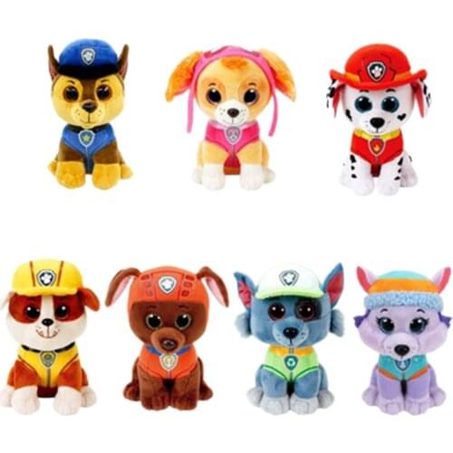 25cm Ty Big Glitter Eyes Animal Big Eyes Soft Stuffed Plush Toys Dog Skye Marshall Zuma Dolls Children Birthday Gift Toy