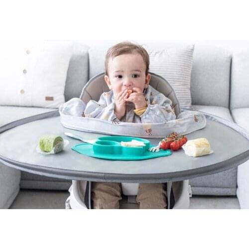 3in1 Baby Bib Table Cover Dining Chair Gown Waterproof Saliva Towel Burp Apron Food Feeding Accessories Gown/tray/storage bag