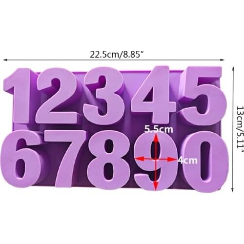 Arabic Numerals Epoxy Resin Mold Digital Number Pendant DIY Craft Silicone Mould 97QE