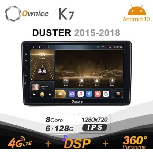 K7 Ownice 6G+128G Android 10.0 Car Radio For RENAULT DUSTER 2015 - 2018 Multimedia DVD Audio 4G LTE GPS Navi 360 BT 5.0 Carplay