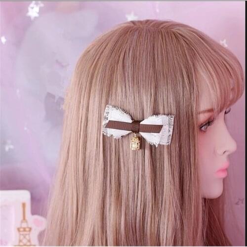 Bow Lace Cute Headwear Hair Accessories Side Clip Girl Cute Hairpin Lolita hair accessories B908