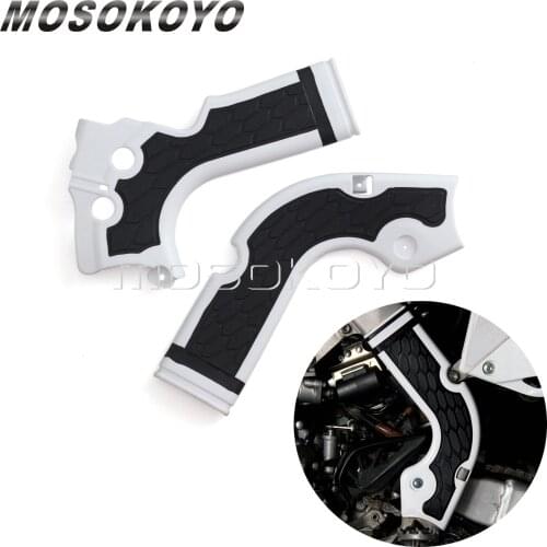 White MX Enduro Motocross Plastic Frame Guard Protection Cover for Honda CRF250R 2014 -2016 CRF450R 2013-2016