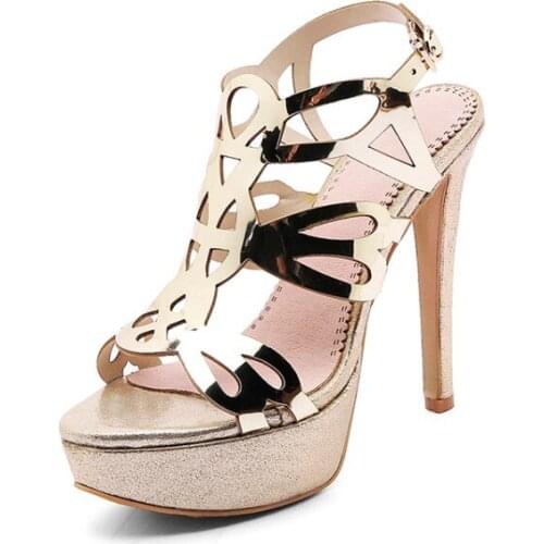 Big Size 9 10 11 12 ladies summer platform sandals women shoes woman Waterproof table drilling hollow word buckle