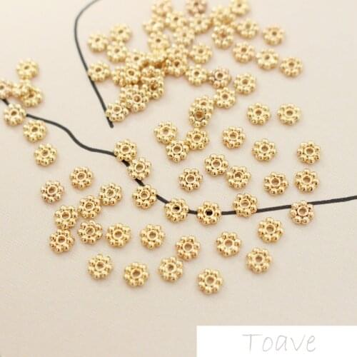Color Flower Copper-Clad Plating 18k Gold Spacer DIY Jewelry Handmade Accessories Bracelet Want to See Material