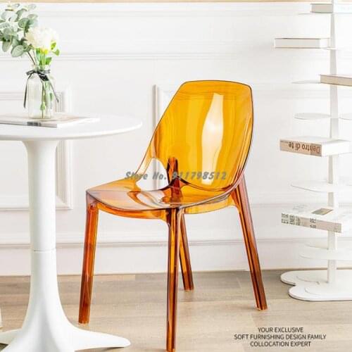 Nemo Nordic Colored Plastic Dining Chair Simple Net Red Creative Transparent Dining Chair Household Acrylic Makeup Chair