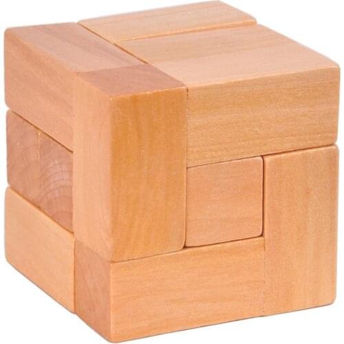 Wooden 7 Block Cube Luban Lock Brain Teaser Adults Kids Puzzle Educational Toy develop childrens ability of pace imagination