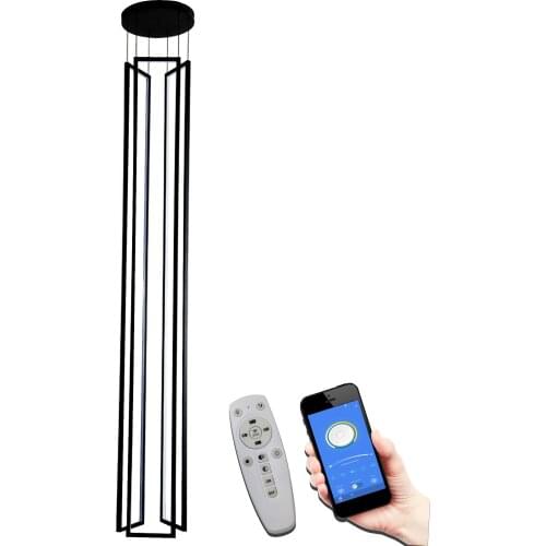 Dimmable LED Pendant Light Height Adjustable Chandelier Light with APP and Remote Control, 100W / 120W Metal Hanging Light