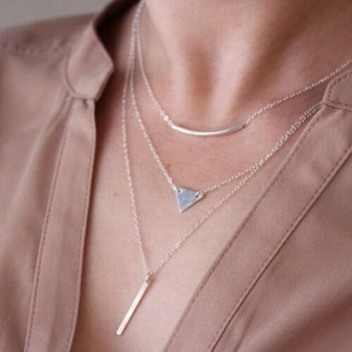 European and American fashion accessories fashion sexy bend tube triangle new necklace
