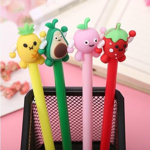 10pcs Creative Cute Cartoon Fruit Shape Gel Pen Stationery School Supplies School Stationery Office Supplies Childrens Gifts