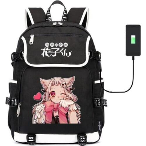 Toilet bound Hanako kun canvas School Bag Backpack USB charge shoulder bag Laptop bag travel bag rucksack for teenagers