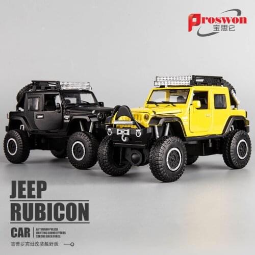 Toys for Children Die-cast Metal Electric Car Models Pull Back Flashing 1:32 Jeep Wrangler Big Foot Cross Country SUV