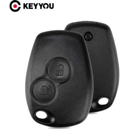 KEYYOU 50pcs For Renault Megane Modus Espace Laguna Logan Fluence Clio Kangoo For Nissan 2 Buttons Car Remote Key Shell Fob Case