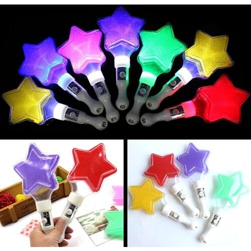 Creative Star Glow Light LED Flashing Stick Girls Fairy Magic Wands Sticks Light Up Night Party Performance Decor Kids Toy Props