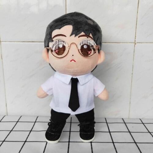 20cm doll use glasses shirts trousers sports shoes tie stuffing plush doll necktie