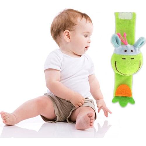 Cartoon Animal Baby Wrist Rattles Baby Toy Wrist Bell Bands Strap Children Infant Newborn Soft Handbells Plush Toy 0-12 Months