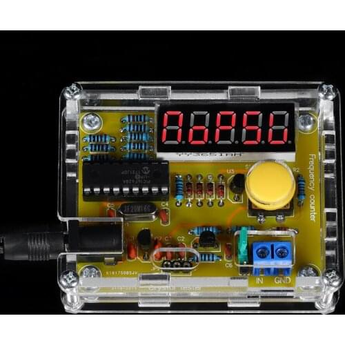 DIY Kits 1Hz-50MHz Crystal Oscillator Tester Frequency Counter Meter Digital LED Frequency Tester Meter Module with Acrylic Case