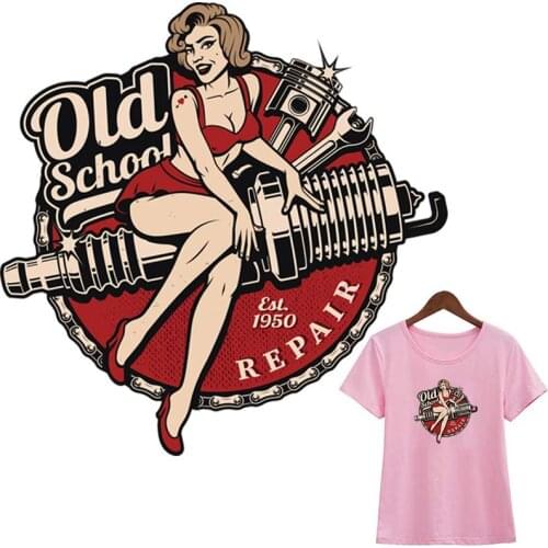 Old School Stickers Transfers Print On T-Shirt New Design Clothes Decoration Diy Accessory Washable Appliques On Clothes