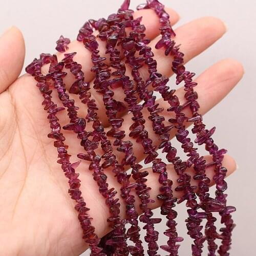 Natural Stone Beads Freeform Chip Gravel Strawberry Quartzs Beads for Making Jewelry Necklace Size 3x5-4x6mm Length 40cm