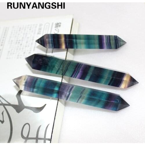 Natural Crystal Fluorite Hexagonal Crystal Column Rainbow Fluorite Double cusp crystal point magic wand Streaked fluorite