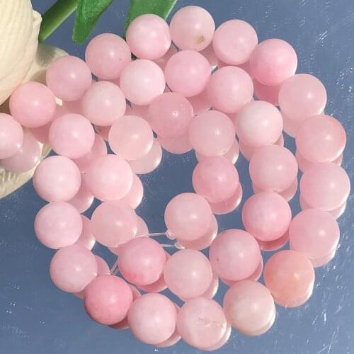 Natural Frosted Matte Pink Jades Chalcedony Stone Beads Round Loose Spacer Beads For Jewelry Making Diy Bracelet 6/8/10MM 15Inch
