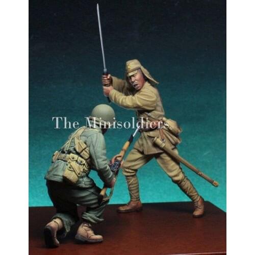 Unpainted Kit 1/35 The Pacific Set (2 figures) Crew stand Resin Figure miniature garage kit