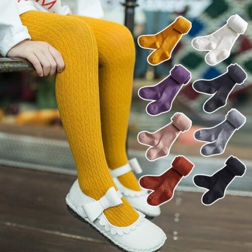 New Cotton Knit Pantyhose For Girls Baby Kids Children Candy Color Breathable Stretch Dance Tights