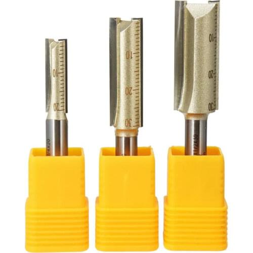 Upgrade 1/4 Inch Shank 2 Flute Straight Router Bit CNC Carbide woodworking milling Cutter slotting trimming knife With Scale