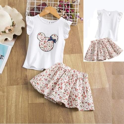 Clothes For Girls Two Piece Set Summer 2-6Y Girls 2021 Floral Dress Kids Clothing Casual Dresses Kids Fashion Clothing
