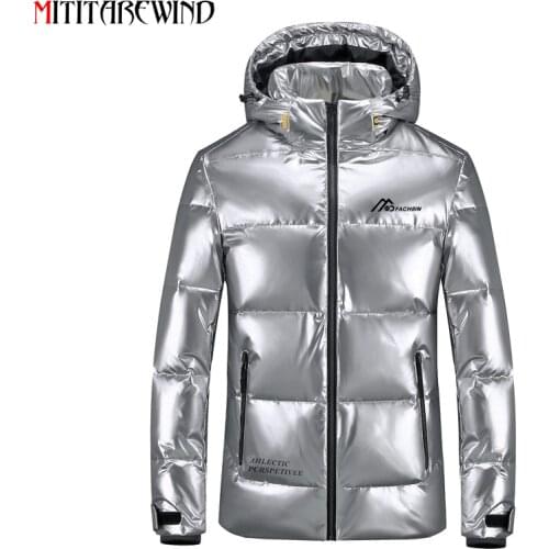 -30 Degree White Duck Down Parks Winter Jacket Women Windbreaker Waterproof Hooded Snow Jacket Shiny Parkas Puffer Jacket Women