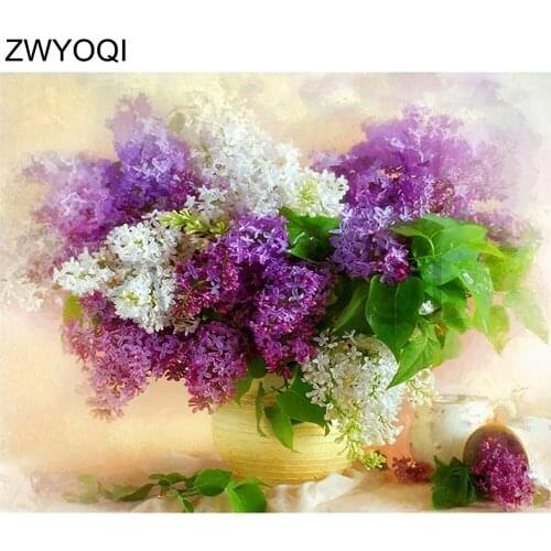 Full Square Diamond embroidery Gypsophila hyacinth vase Full Round Diamond painting Cross stitch Gypsophila DIY3D Diamond mosaic