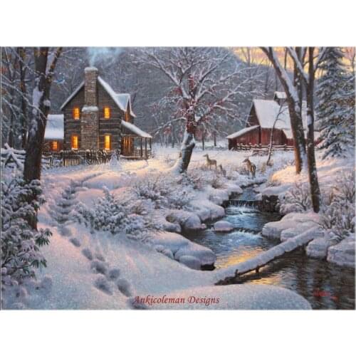 Needlework for embroidery DIY DMC High Quality - Counted Cross Stitch Kits 14 ct Oil painting - Warm & Cozy
