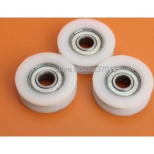 With V groove plastic bags plastic embedded pulley bearing 625 zz size 5 * 21 * 7mmV type plastic pulley grooves